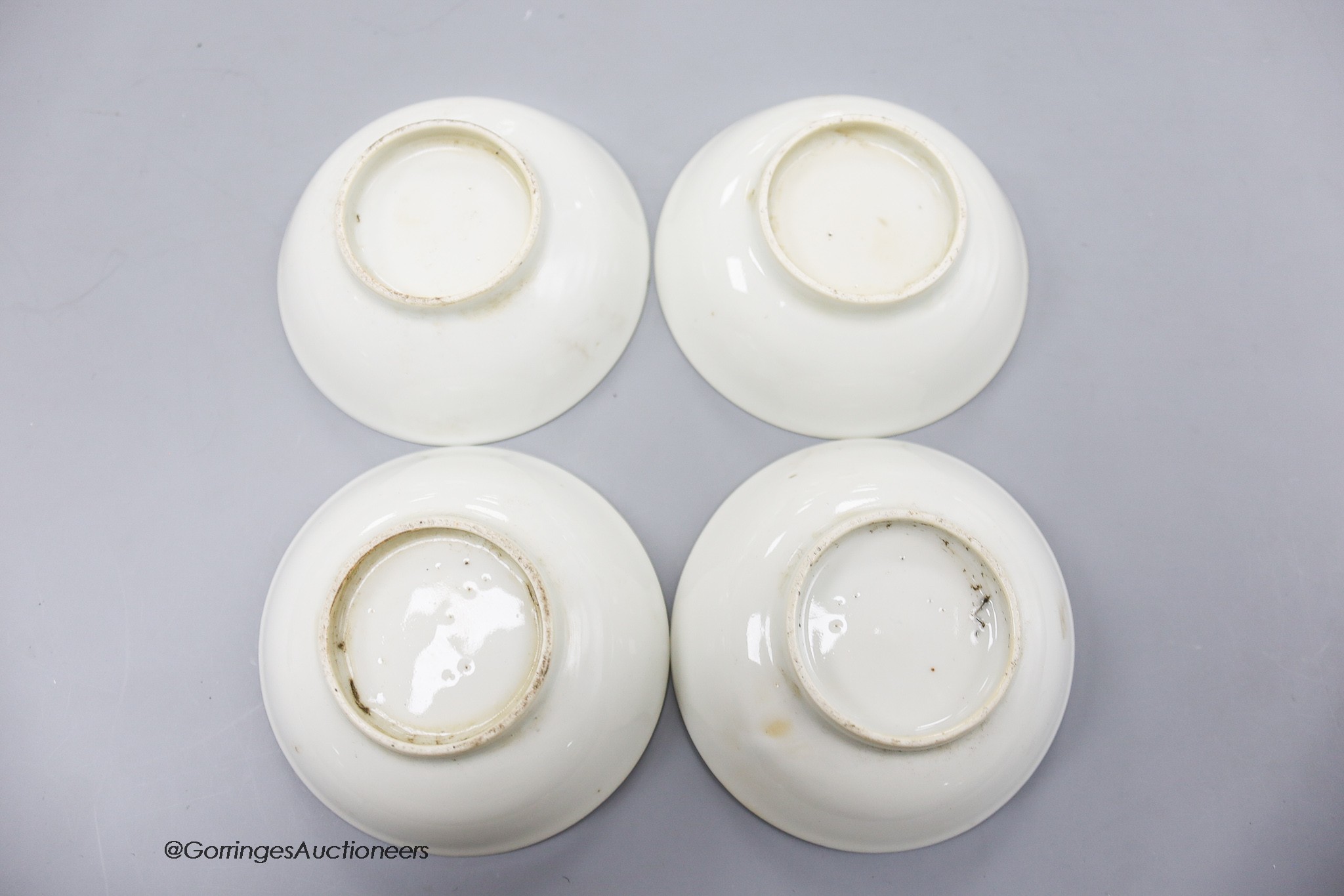 A set of four Chinese famille rose dishes, diameter 8cm